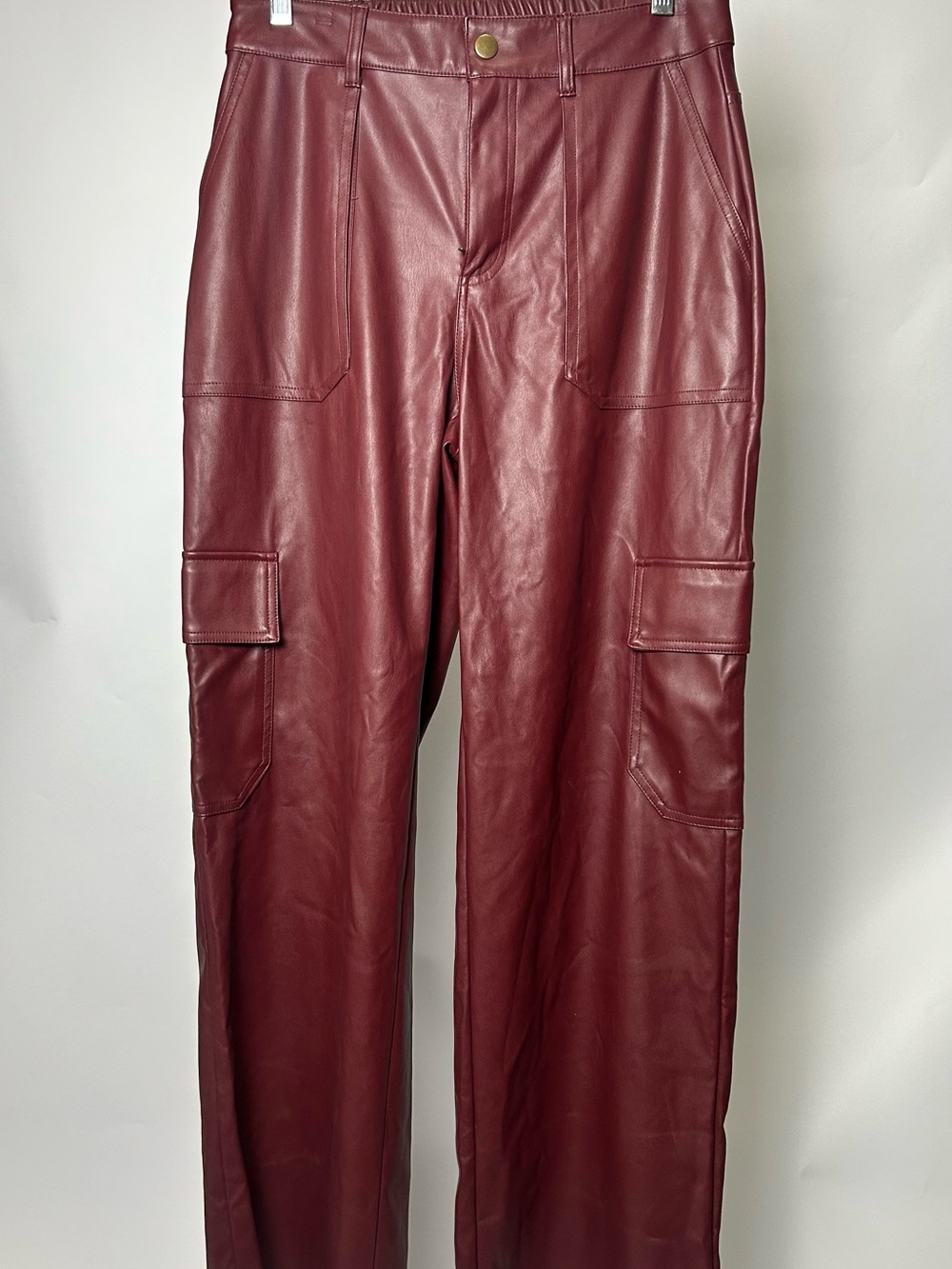wild fable Burgundy Faux Leather Cargo Pants